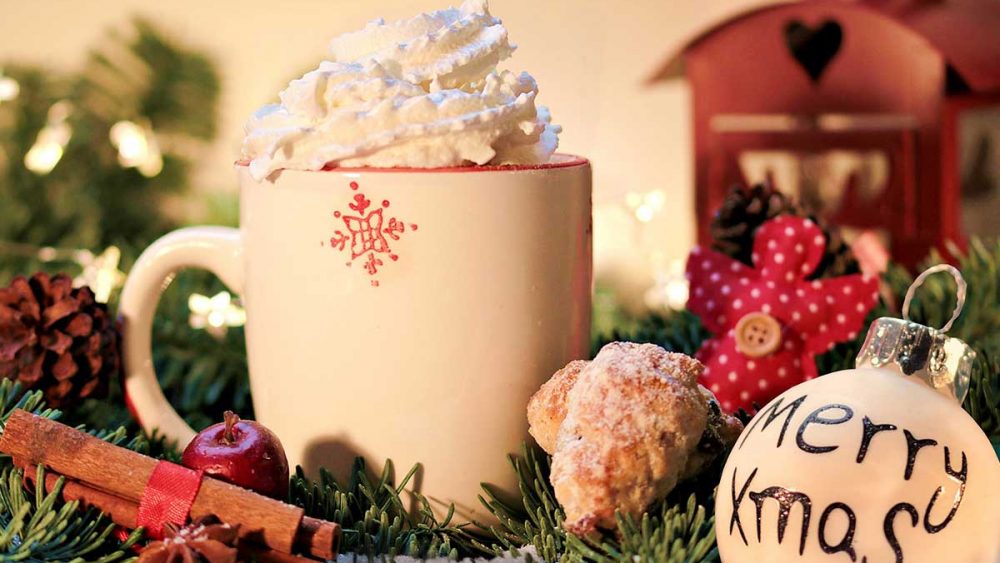 christmas hot chocolate stock image