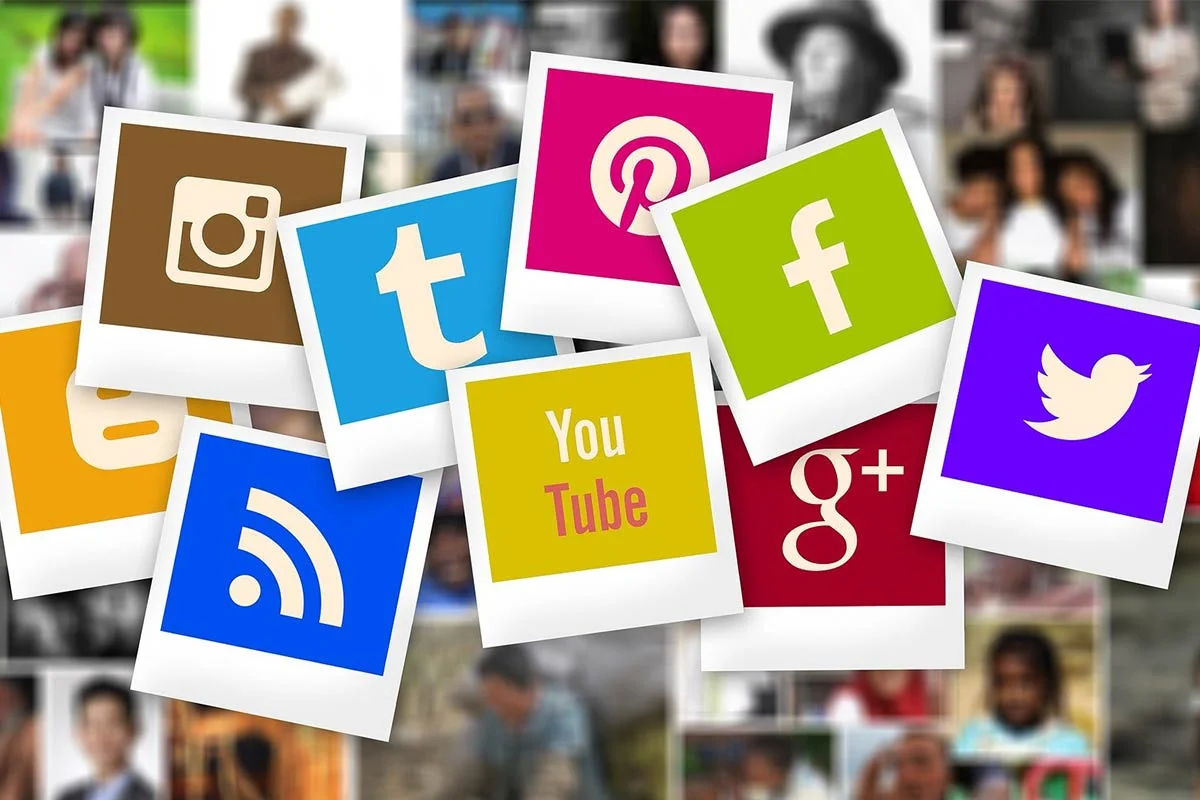 Social logos stock image