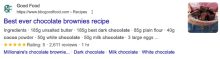 chocolate brownie recipe in search results